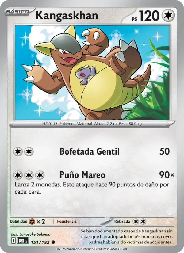 Kangaskhan — Rivales Predestinados 151 Spanish Pokémon card