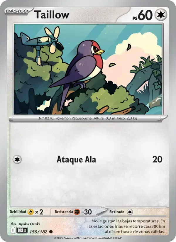 Taillow — Rivales Predestinados 156 Spanish Pokémon card
