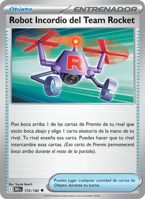 Robot Incordio del Team Rocket — Rivales Predestinados 172 Spanish Pokémon card