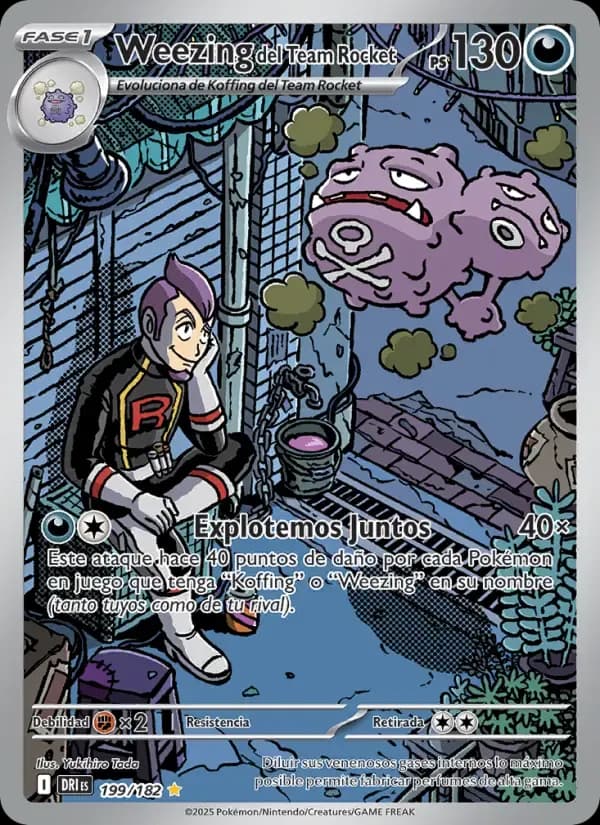 Weezing del Team Rocket — Rivales Predestinados 199 Spanish Pokémon card