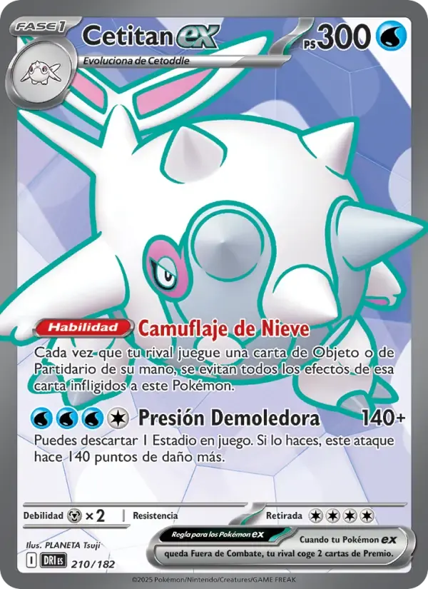 Cetitan ex — Rivales Predestinados 210 Spanish Pokémon card