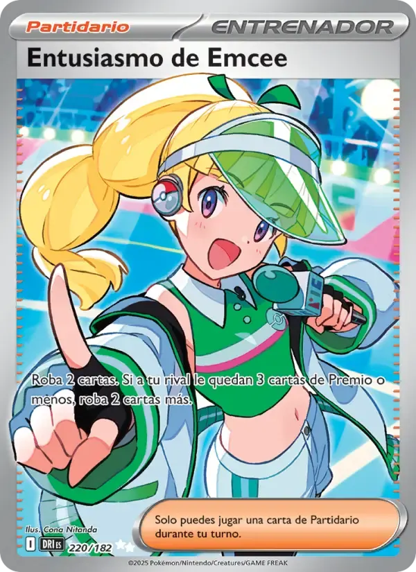 Entusiasmo de Emcee — Rivales Predestinados 220 Spanish Pokémon card
