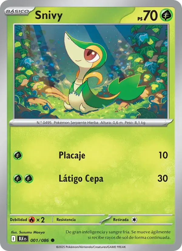 Snivy — Fulgor Negro 1 Spanish Pokémon card