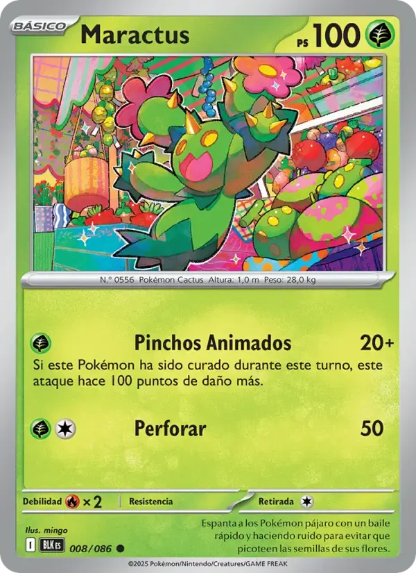 Maractus — Fulgor Negro 8 Spanish Pokémon card