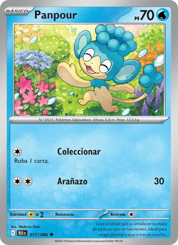 Panpour — Fulgor Negro 17 Spanish Pokémon card