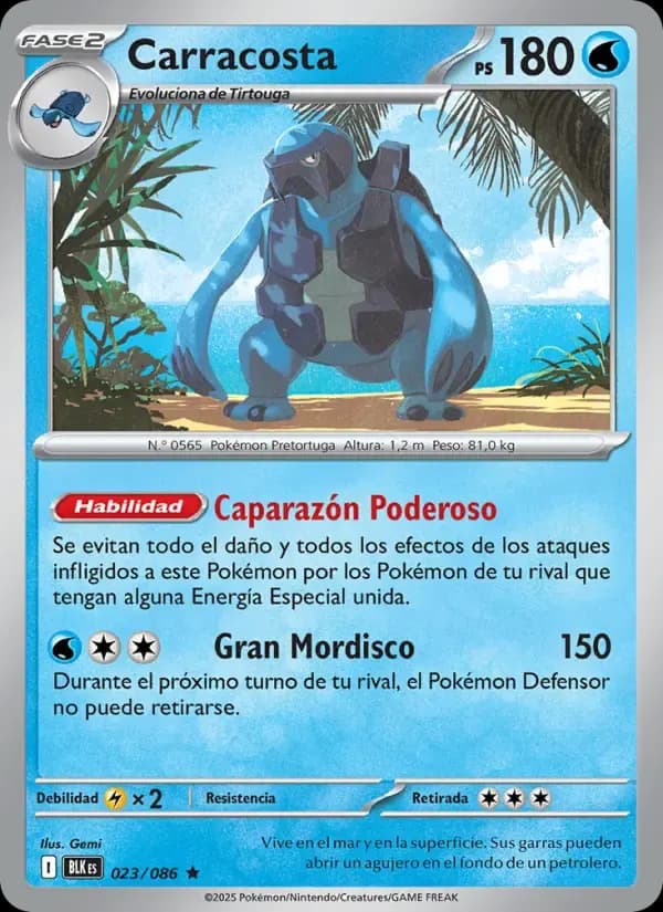 Carracosta — Fulgor Negro 23 Spanish Pokémon card
