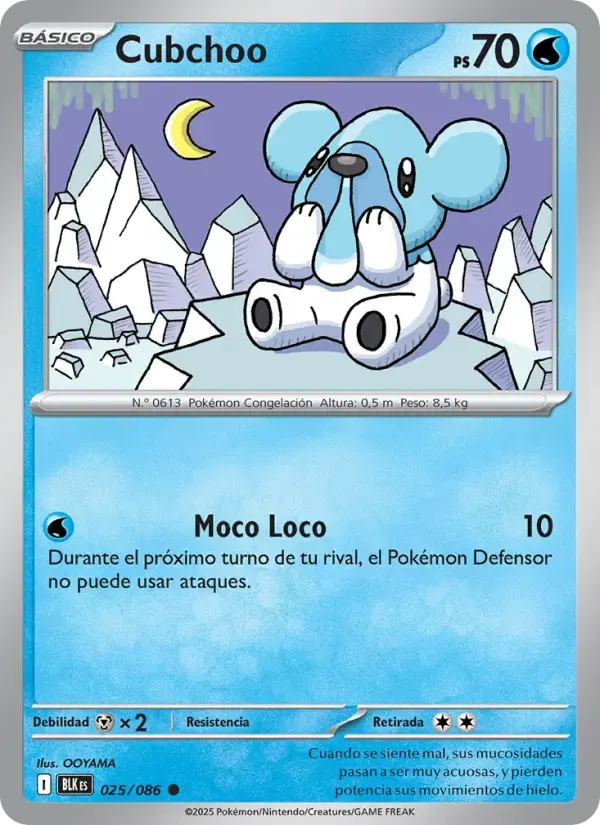 Cubchoo — Fulgor Negro 25 Spanish Pokémon card