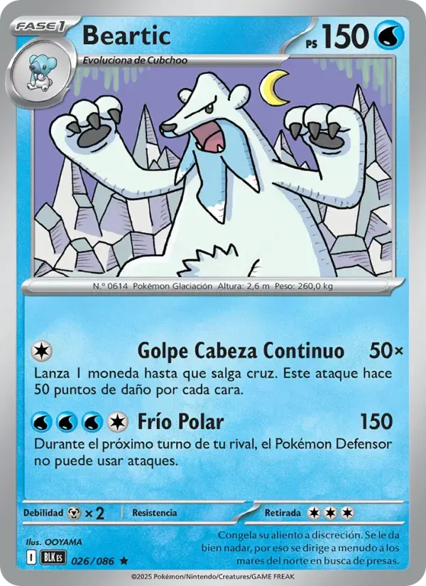 Beartic — Fulgor Negro 26 Spanish Pokémon card