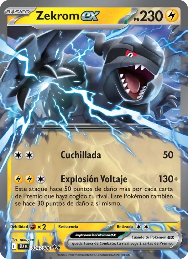 Zekrom ex — Fulgor Negro 34 Spanish Pokémon card