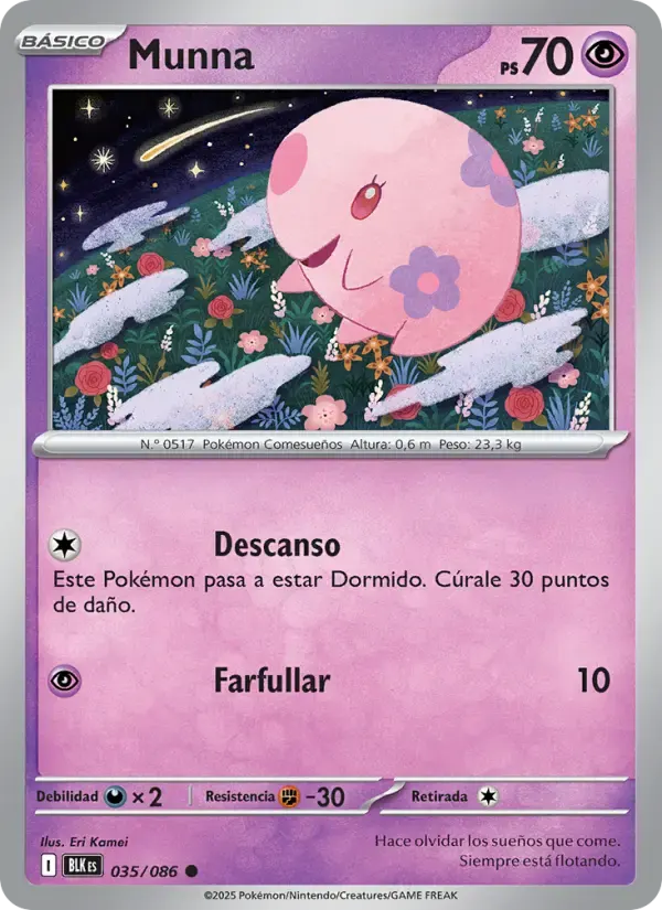 Munna — Fulgor Negro 35 Spanish Pokémon card