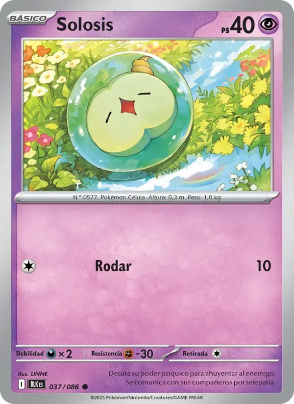 Solosis — Fulgor Negro 37 Spanish Pokémon card