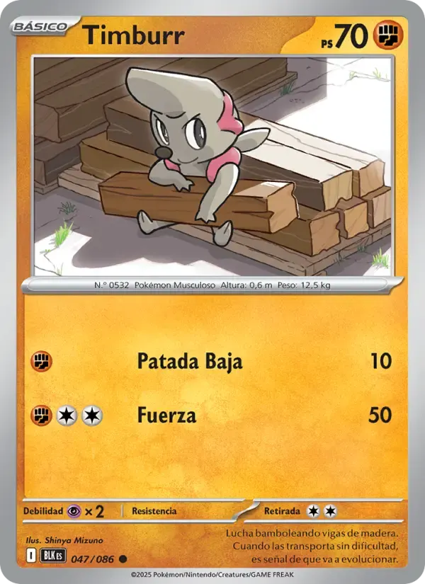 Timburr — Fulgor Negro 47 Spanish Pokémon card