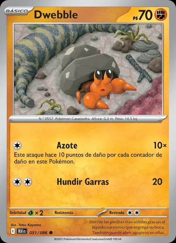 Dwebble — Fulgor Negro 51 Spanish Pokémon card