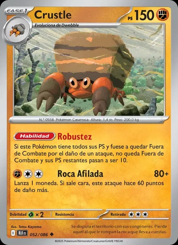 Crustle — Fulgor Negro 52 Spanish Pokémon card