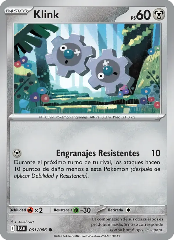 Klink — Fulgor Negro 61 Spanish Pokémon card