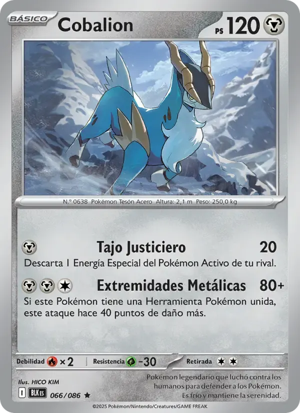 Cobalion — Fulgor Negro 66 Spanish Pokémon card