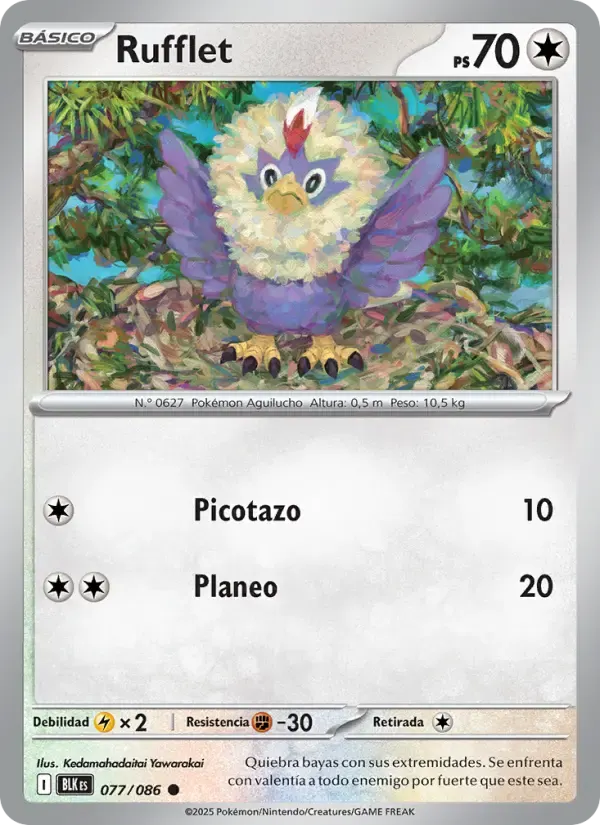 Rufflet — Fulgor Negro 77 Spanish Pokémon card