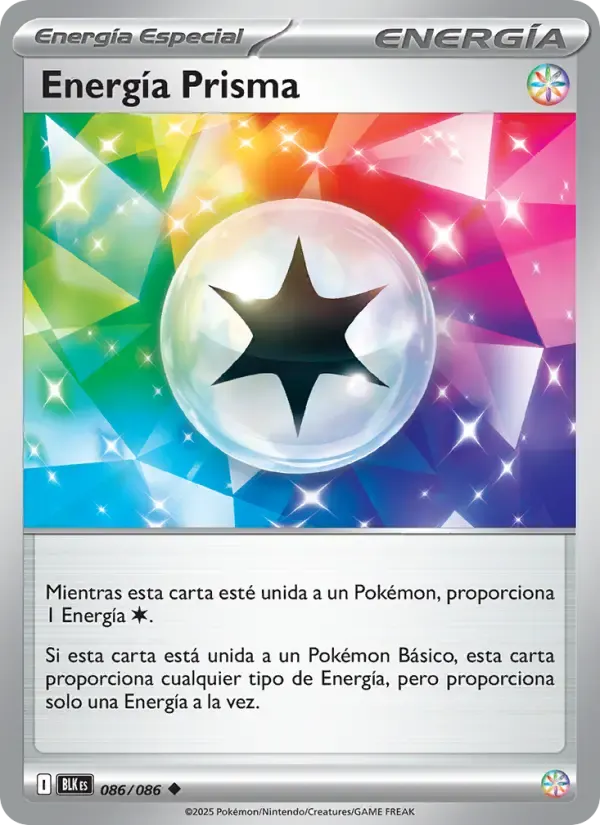 Energía Prisma — Fulgor Negro 86 Spanish Pokémon card