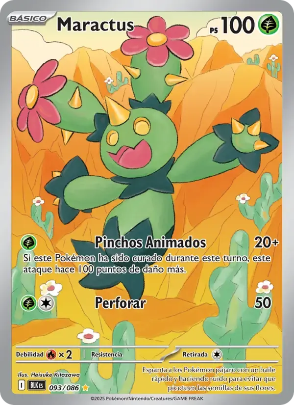 Maractus — Fulgor Negro 93 Spanish Pokémon card