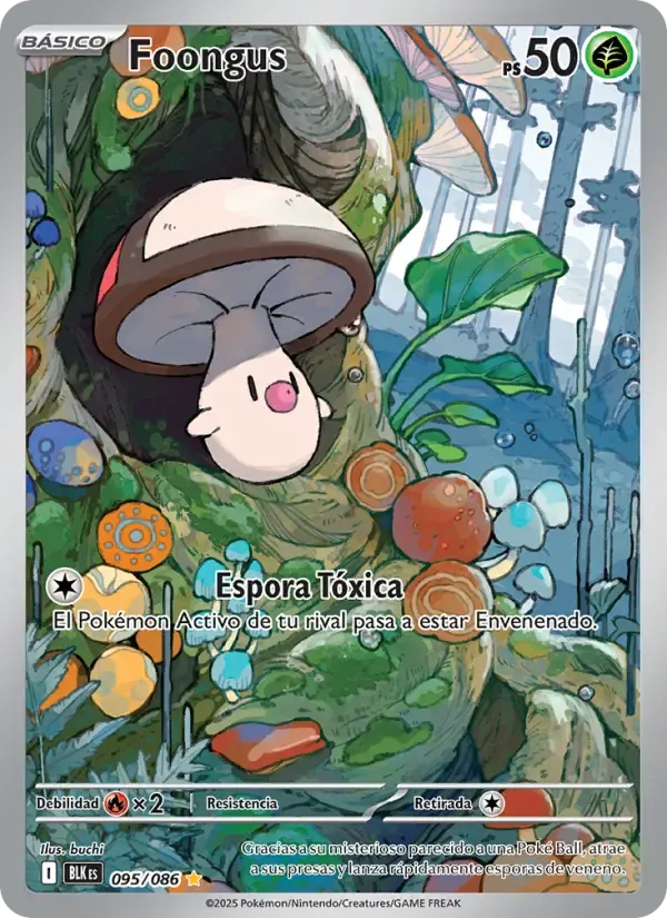 Foongus — Fulgor Negro 95 Spanish Pokémon card