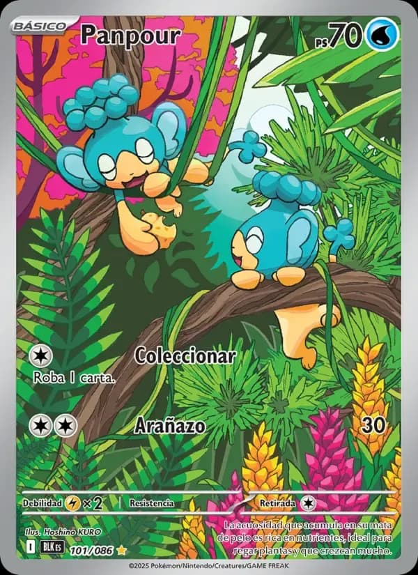 Panpour — Fulgor Negro 101 Spanish Pokémon card