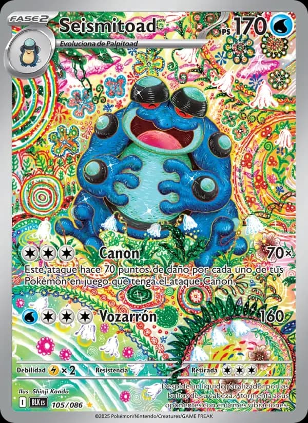 Seismitoad — Fulgor Negro 105 Spanish Pokémon card