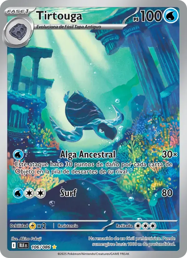 Tirtouga — Fulgor Negro 106 Spanish Pokémon card