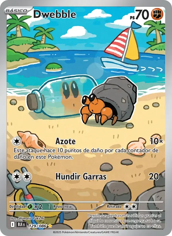 Dwebble — Fulgor Negro 129 Spanish Pokémon card