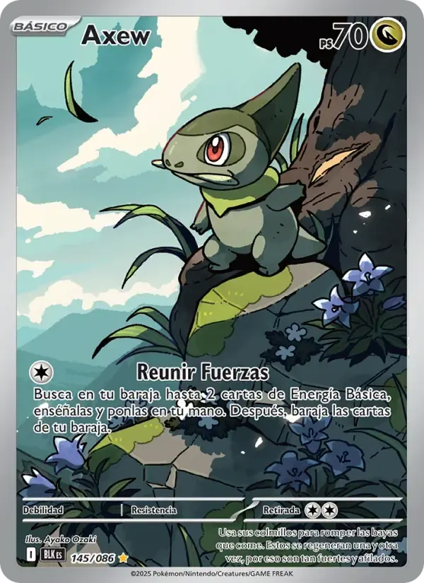 Axew — Fulgor Negro 145 Spanish Pokémon card