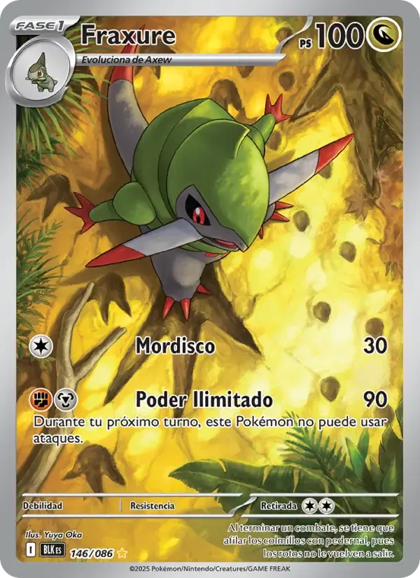 Fraxure — Fulgor Negro 146 Spanish Pokémon card
