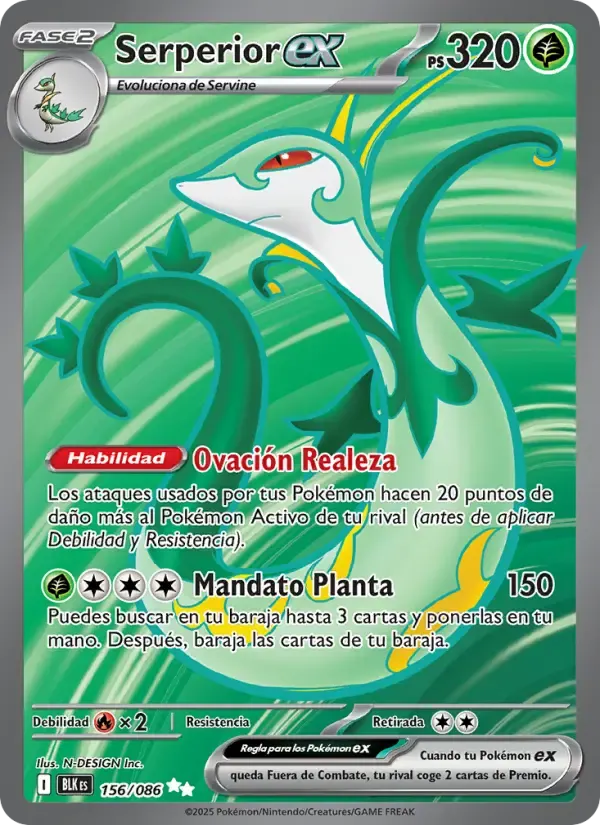Serperior ex — Fulgor Negro 156 Spanish Pokémon card