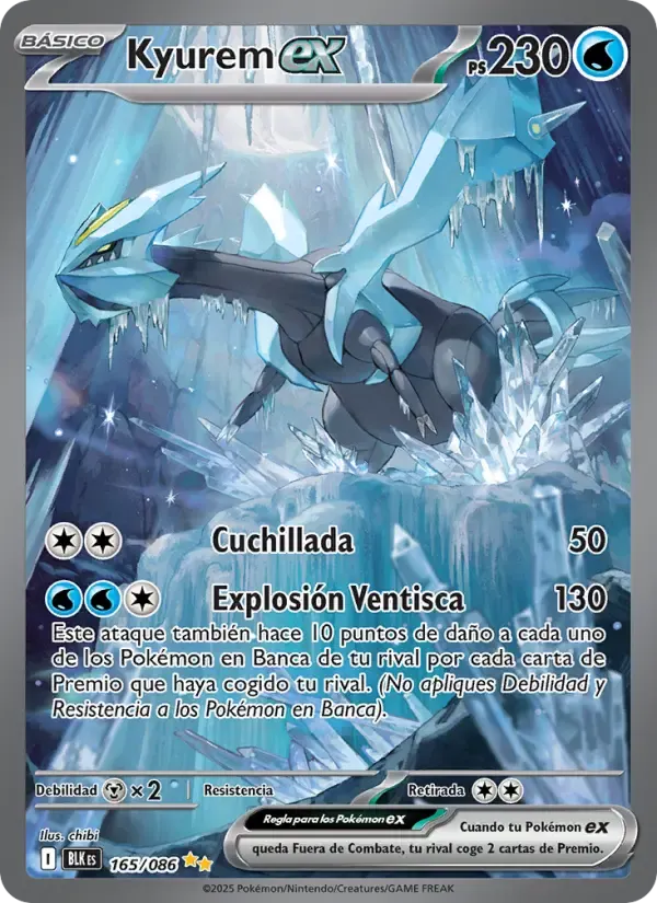 Kyurem ex — Fulgor Negro 165 Spanish Pokémon card