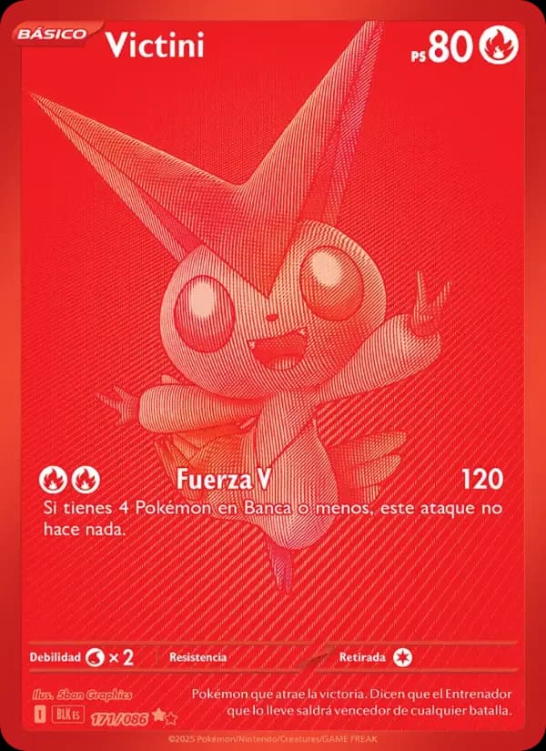 Victini — Fulgor Negro 171 Spanish Pokémon card