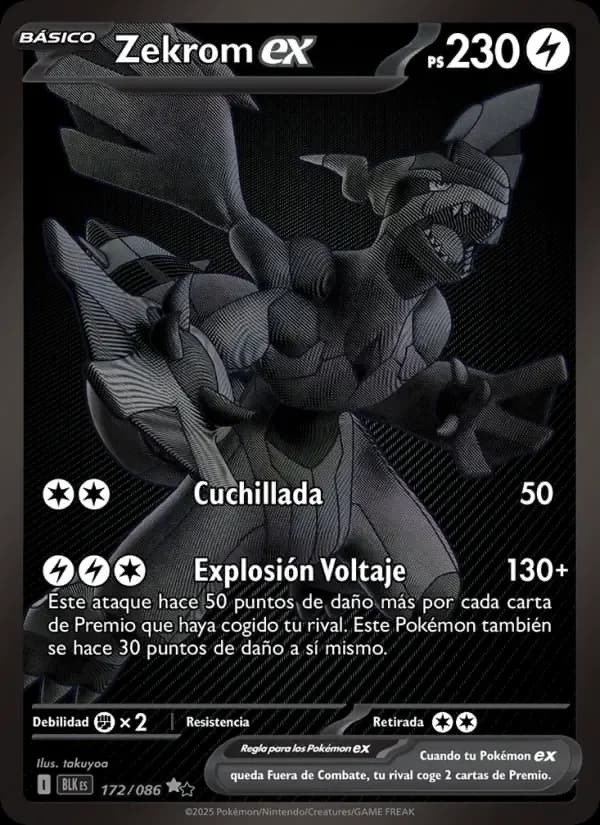 Zekrom ex — Fulgor Negro 172 Spanish Pokémon card