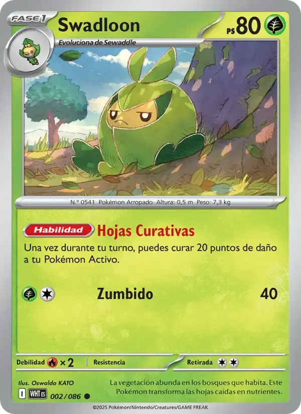 Swadloon — Llama Blanca 2 Spanish Pokémon card