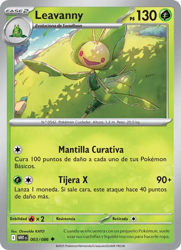 Leavanny — Llama Blanca 3 Spanish Pokémon card