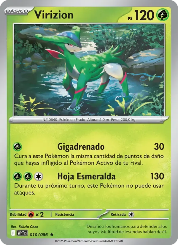 Virizion — Llama Blanca 10 Spanish Pokémon card