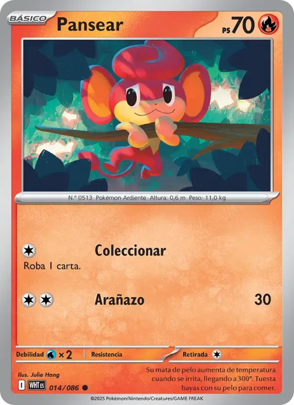 Pansear — Llama Blanca 14 Spanish Pokémon card