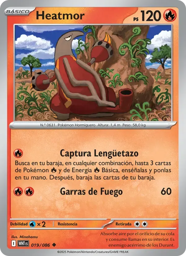 Heatmor — Llama Blanca 19 Spanish Pokémon card