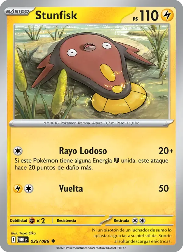 Stunfisk — Llama Blanca 35 Spanish Pokémon card