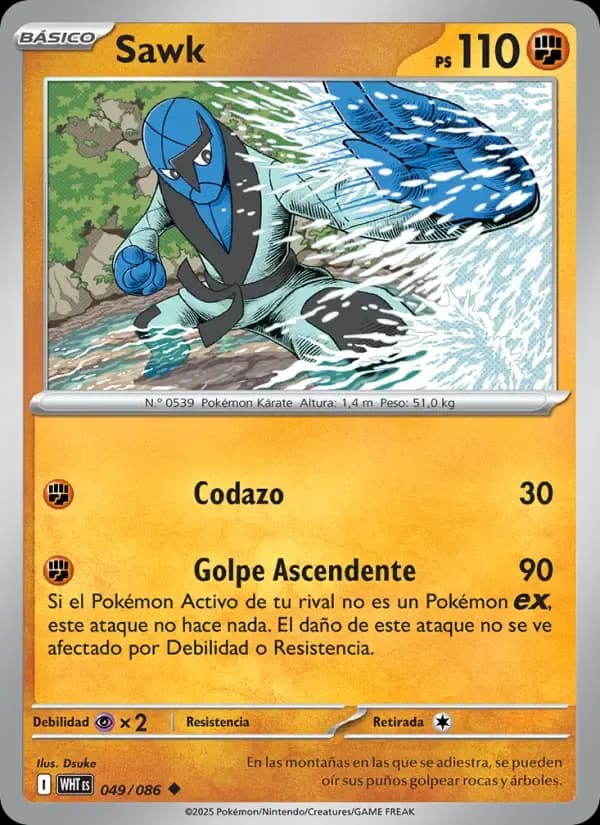 Sawk — Llama Blanca 49 Spanish Pokémon card