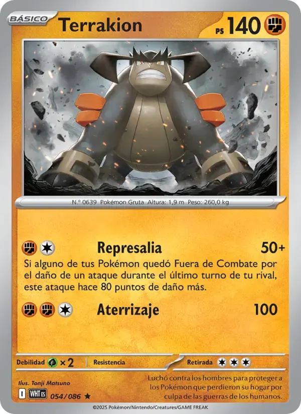 Terrakion — Llama Blanca 54 Spanish Pokémon card