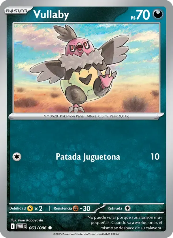 Vullaby — Llama Blanca 63 Spanish Pokémon card