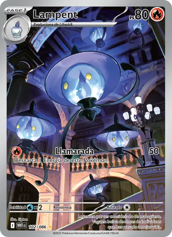 Lampent — Llama Blanca 102 Spanish Pokémon card