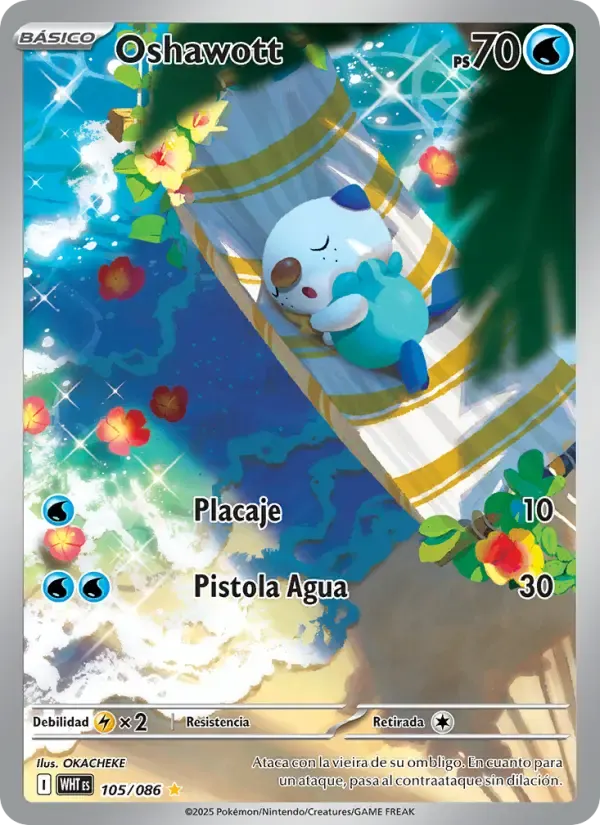 Oshawott — Llama Blanca 105 Spanish Pokémon card
