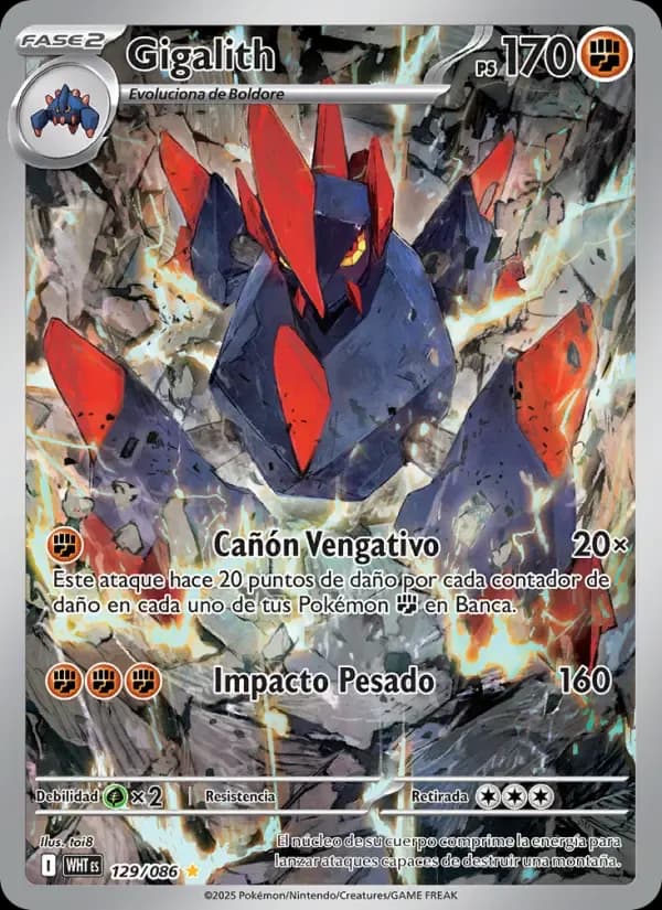 Gigalith — Llama Blanca 129 Spanish Pokémon card