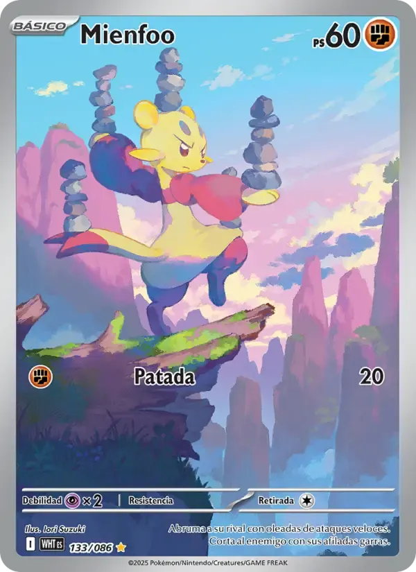 Mienfoo — Llama Blanca 133 Spanish Pokémon card