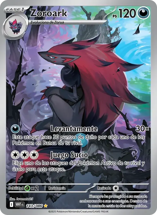 Zoroark — Llama Blanca 143 Spanish Pokémon card