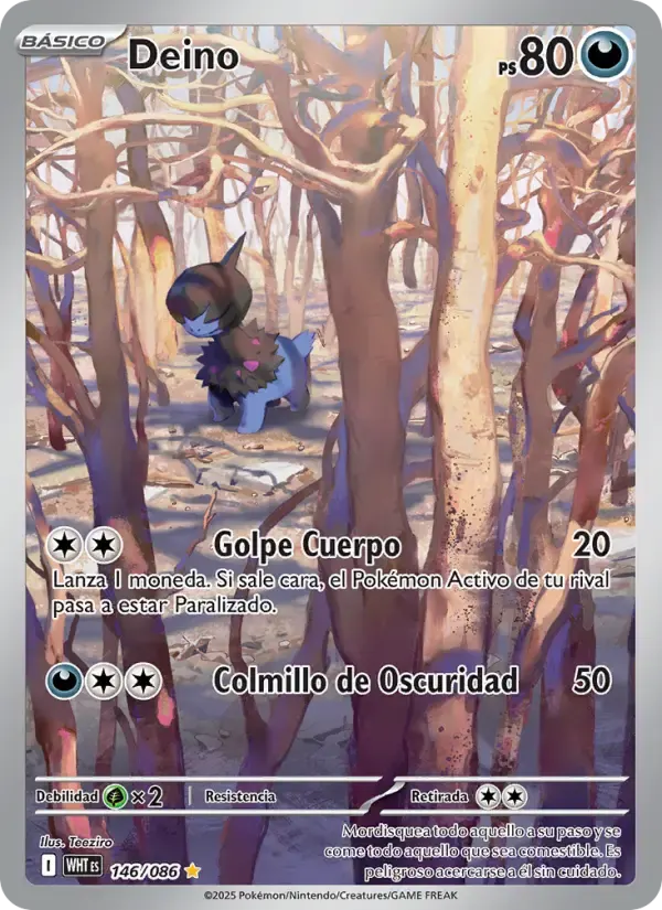 Deino — Llama Blanca 146 Spanish Pokémon card