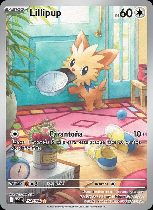 Lillipup — Llama Blanca 154 Spanish Pokémon card